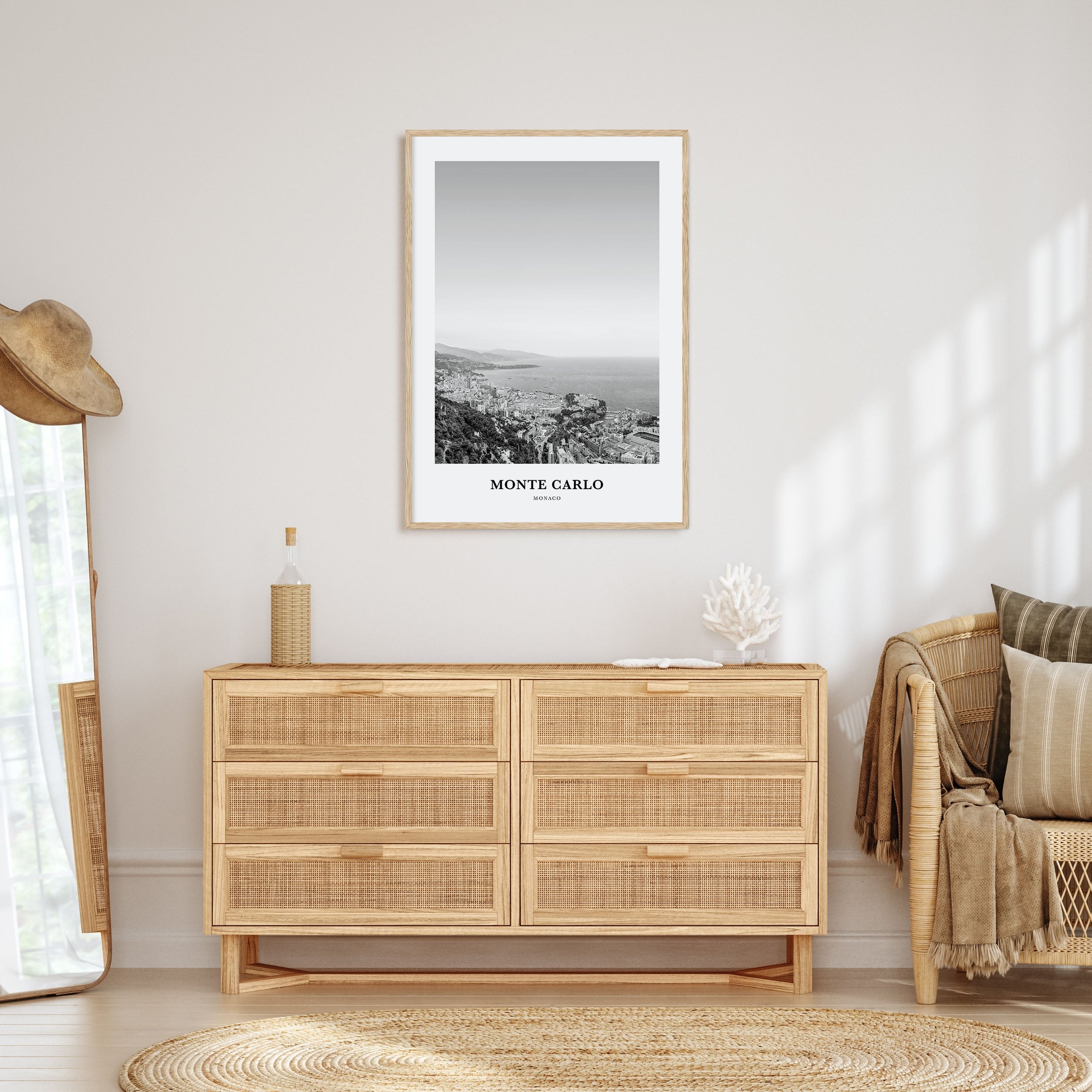 Monte Carlo Portrait B&W Poster