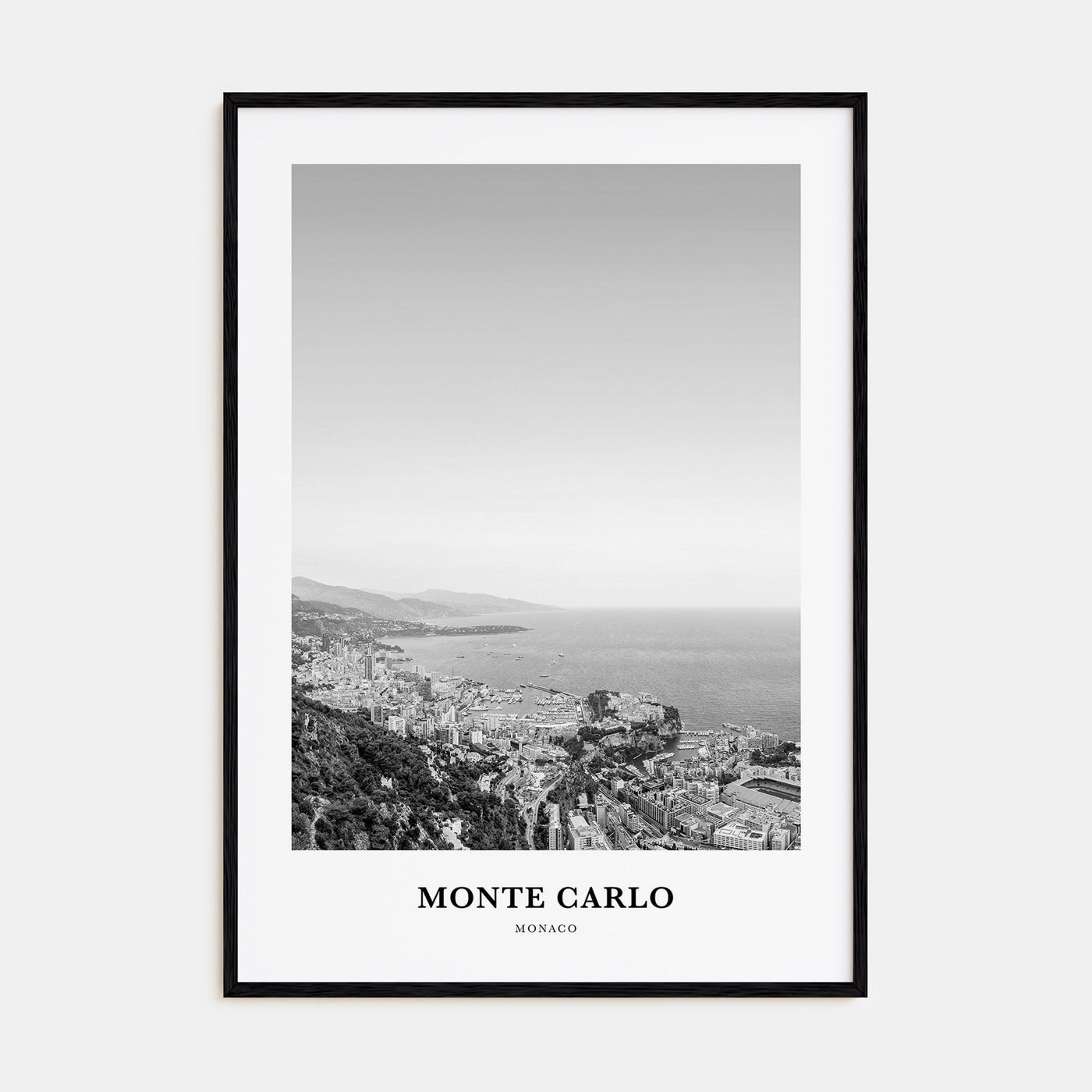 Monte Carlo Portrait B&W Poster