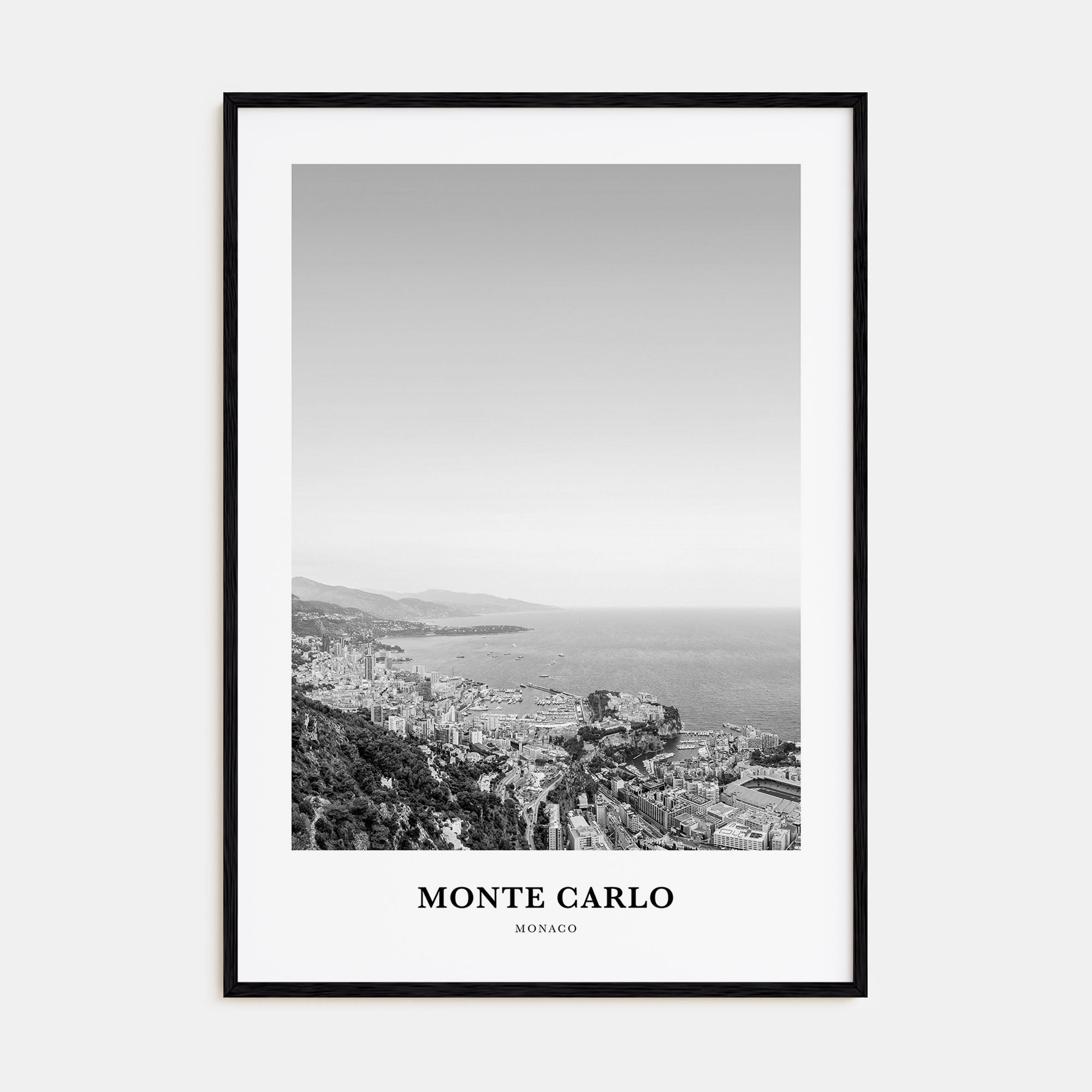 Monte Carlo Portrait B&W Poster