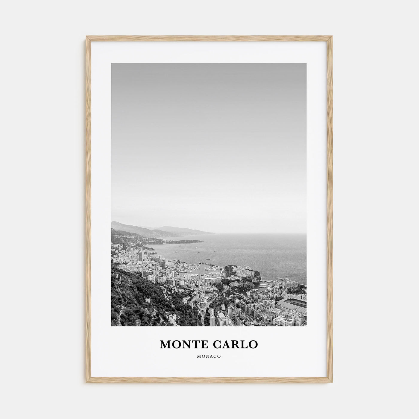 Monte Carlo Portrait B&W Poster