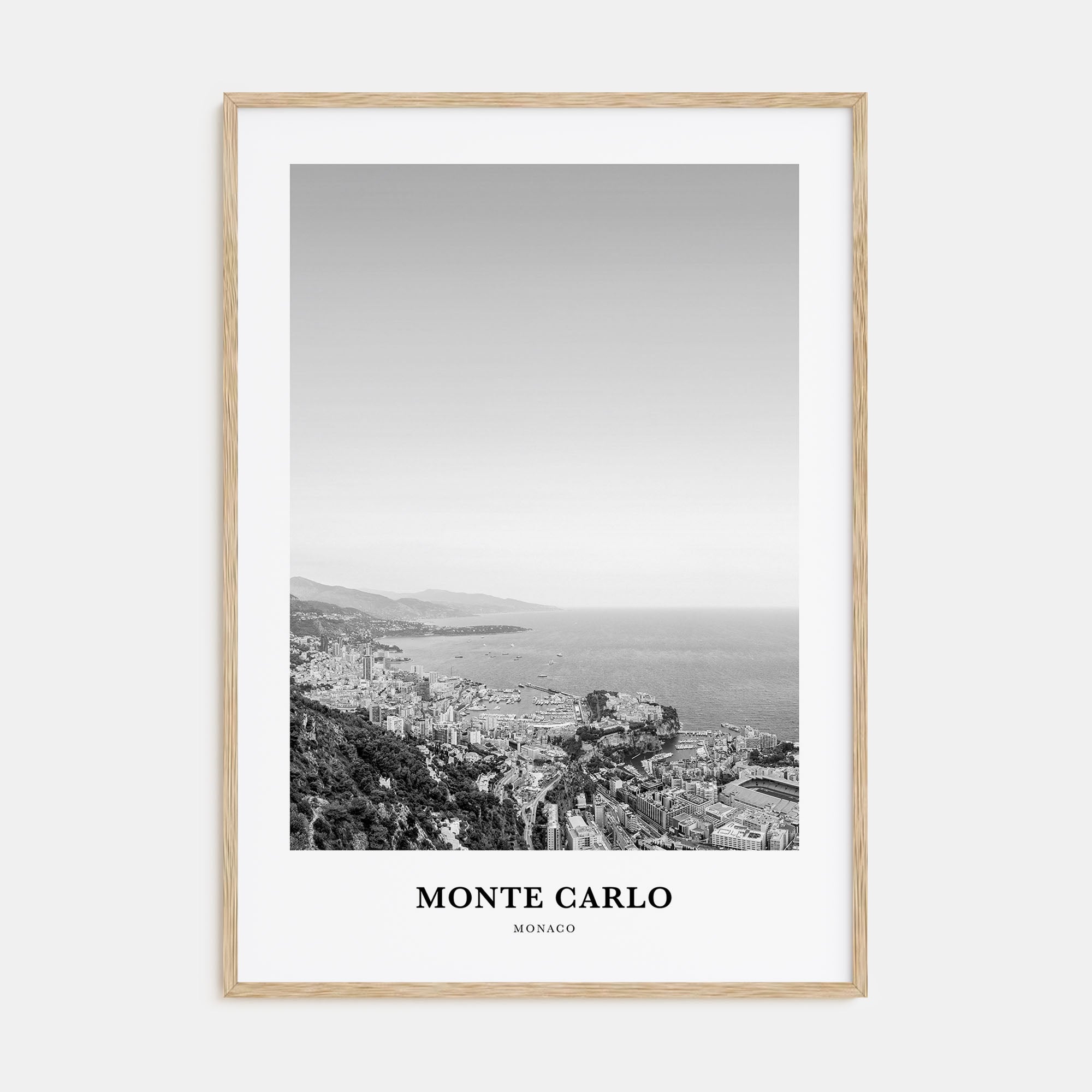 Monte Carlo Portrait B&W Poster