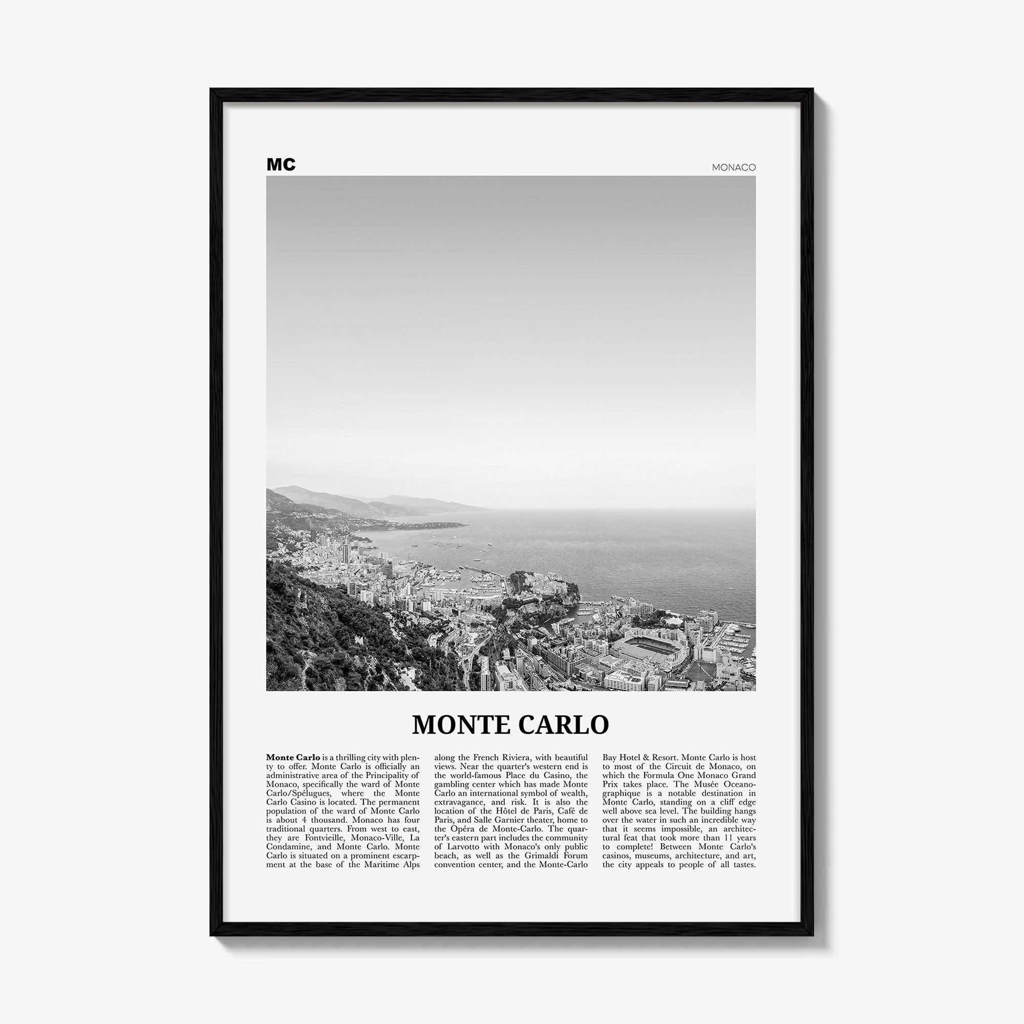 Monte Carlo Print Black and White, Monte Carlo Wall Art, Monte Carlo Poster, Monte Carlo Photo, Monte Carlo Wall Decor, Monaco, Europe