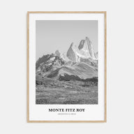 Monte Fitz Roy Portrait B&W Poster
