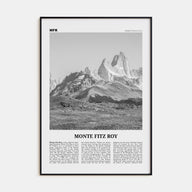 Monte Fitz Roy Travel B&W Poster