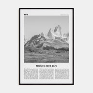 Monte Fitz Roy Travel B&W Poster