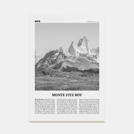 Monte Fitz Roy Travel B&W Poster