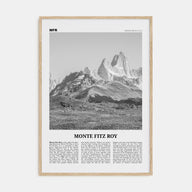 Monte Fitz Roy Travel B&W Poster