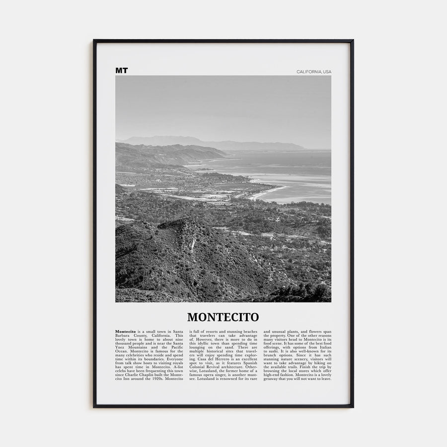 Montecito Travel B&W Poster