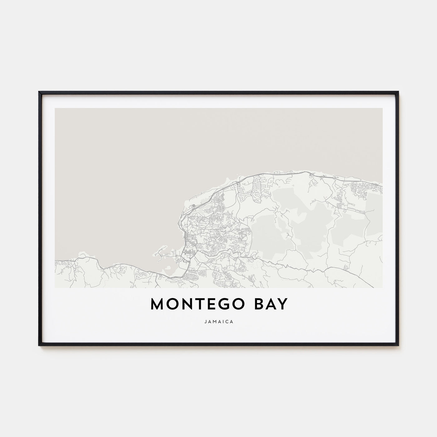 Montego Bay Map Landscape Poster