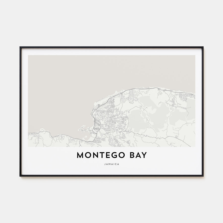 Montego Bay Map Landscape Poster