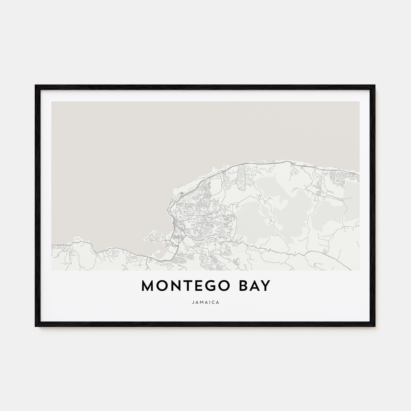Montego Bay Map Landscape Poster