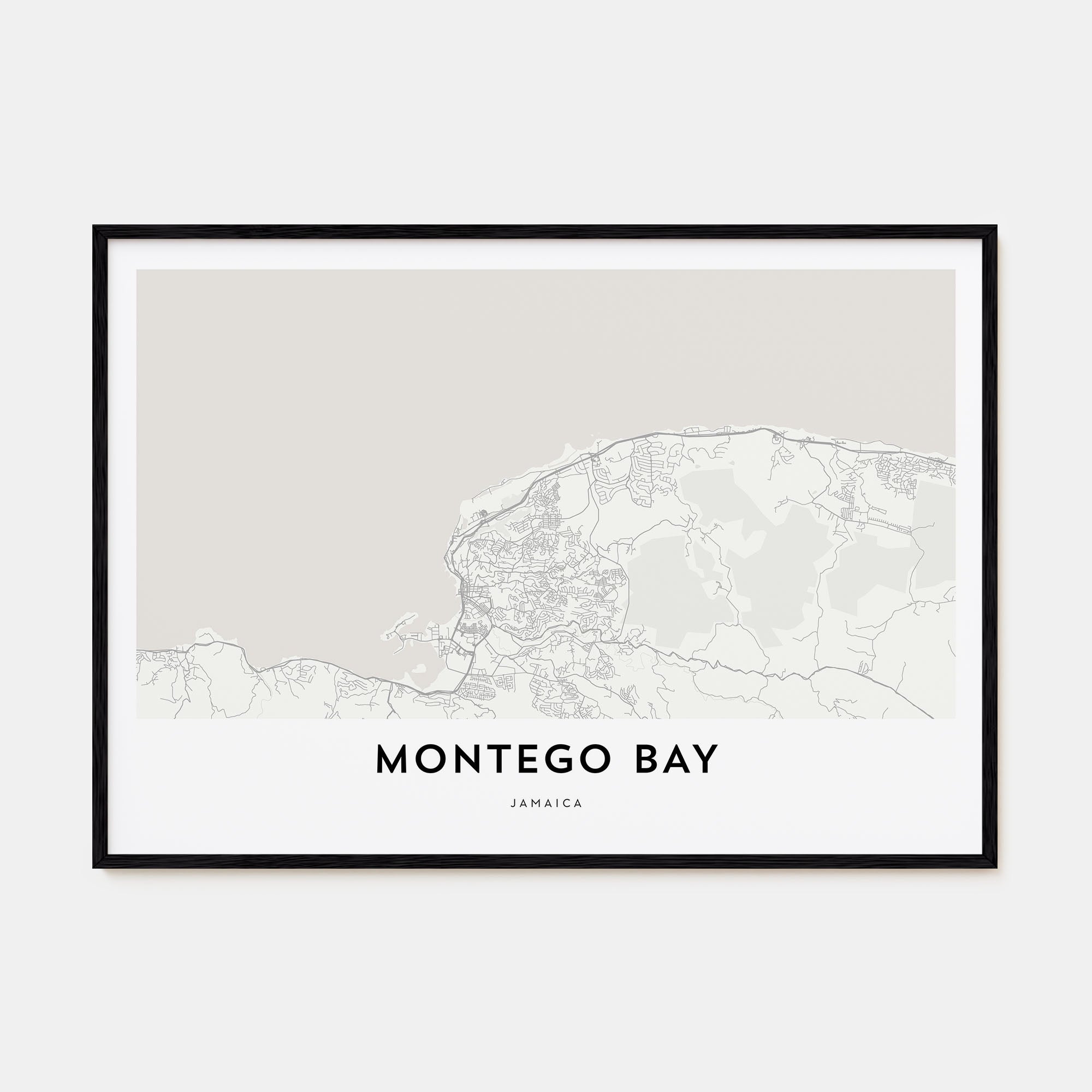 Montego Bay Map Landscape Poster
