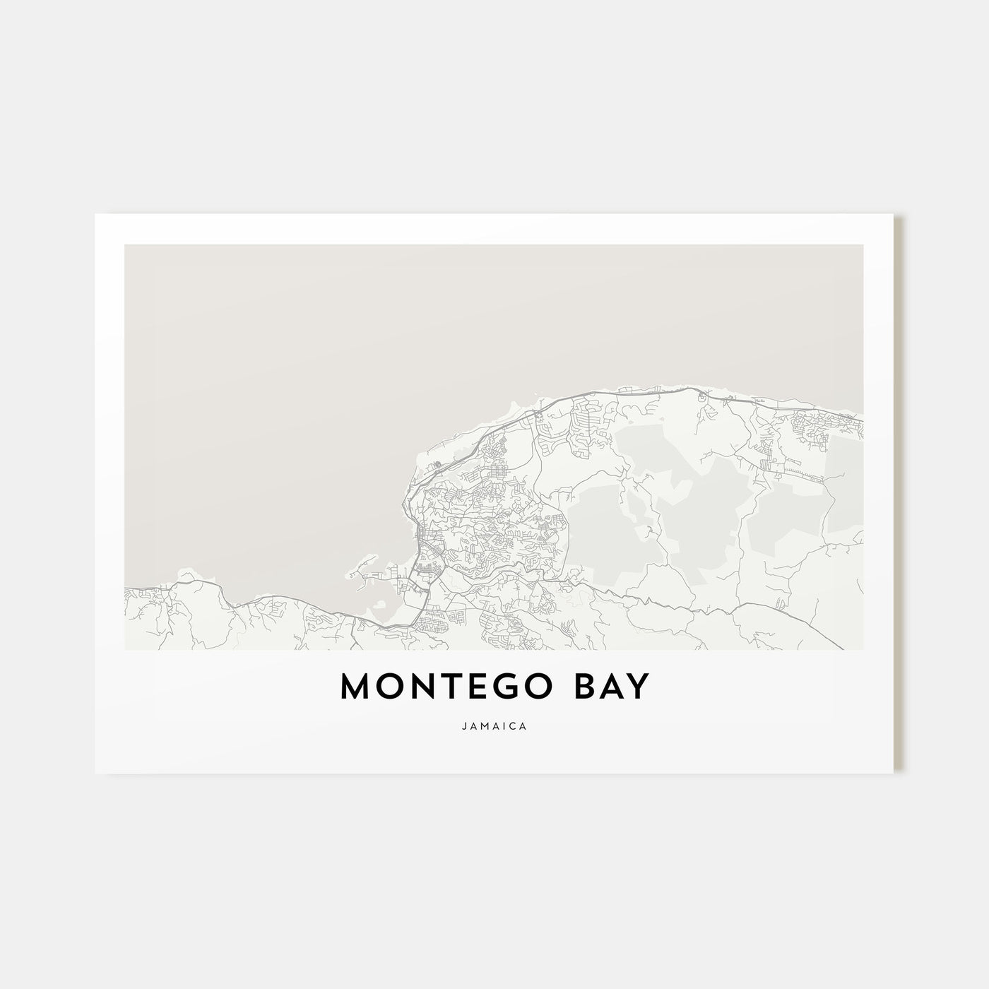 Montego Bay Map Landscape Poster