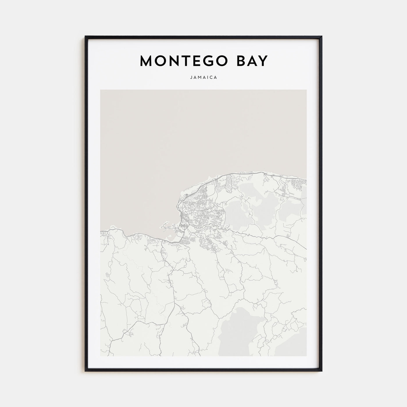 Montego Bay Map Portrait Poster