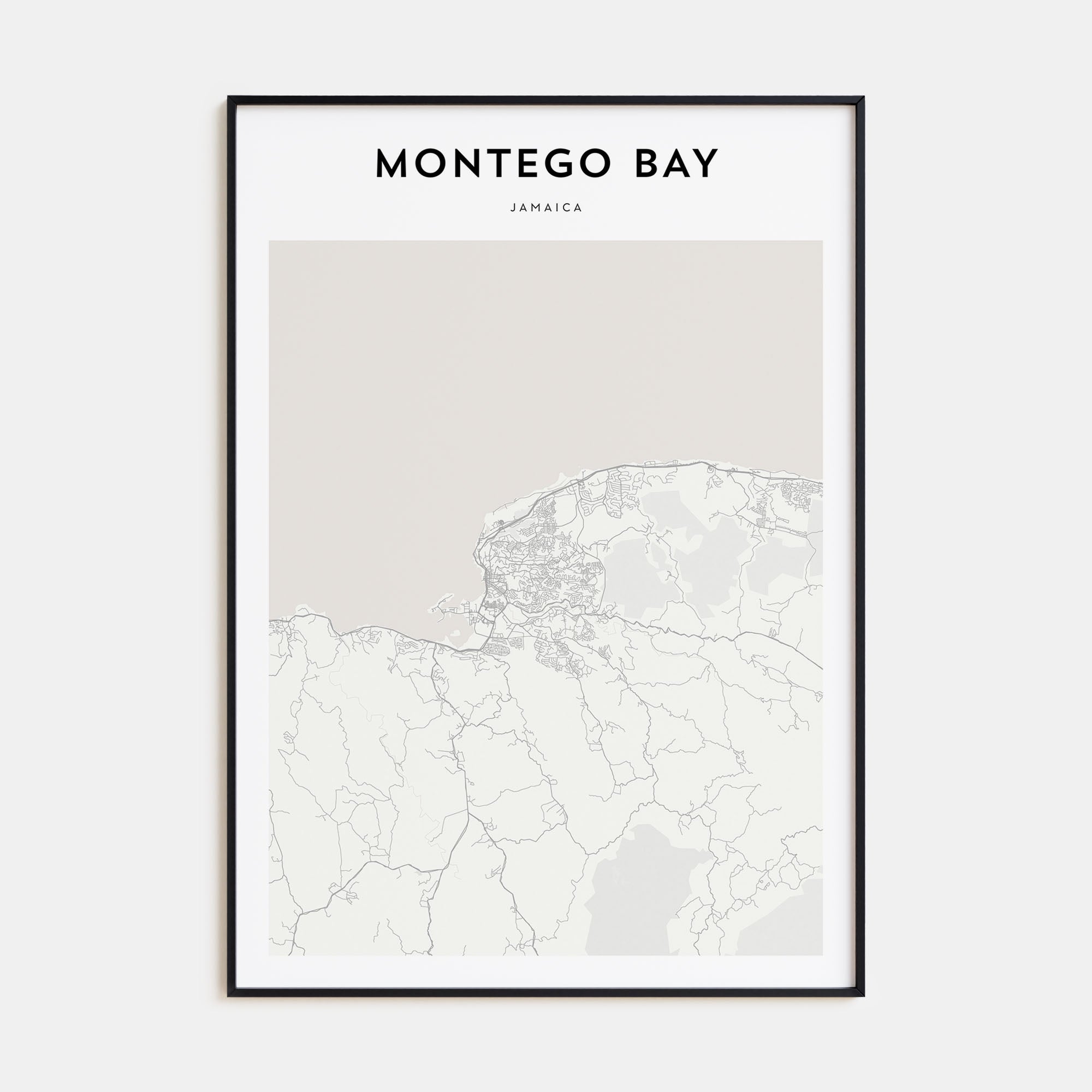 Montego Bay Map Portrait Poster