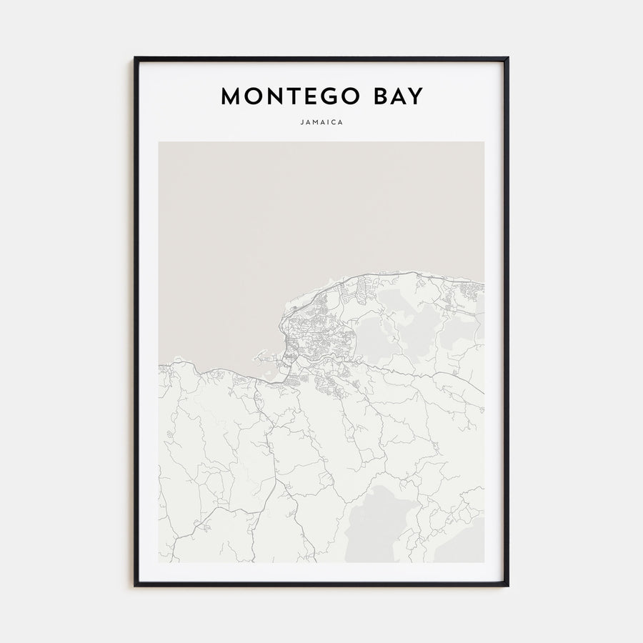 Montego Bay Map Portrait Poster