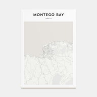 Montego Bay Map Portrait Poster