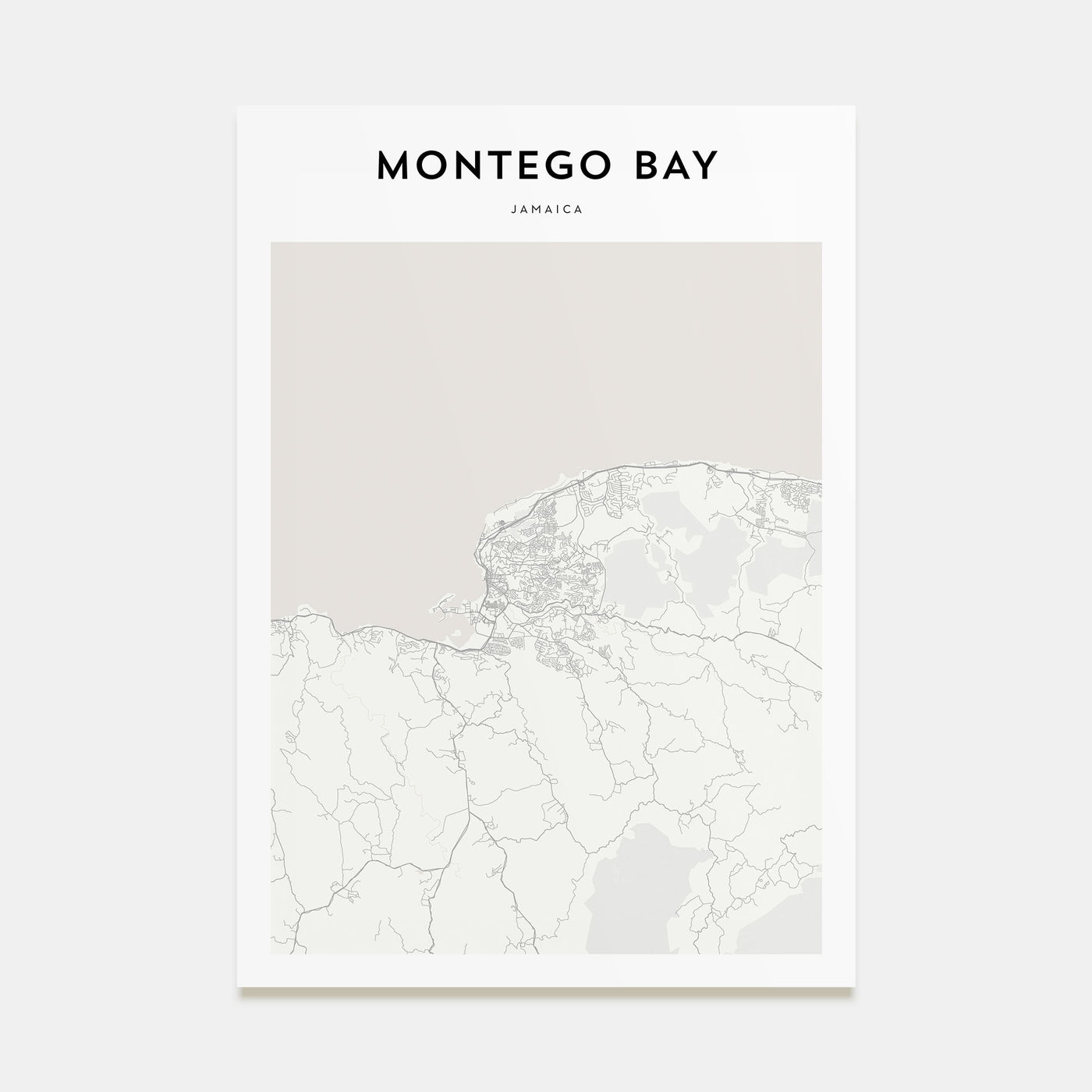 Montego Bay Map Portrait Poster
