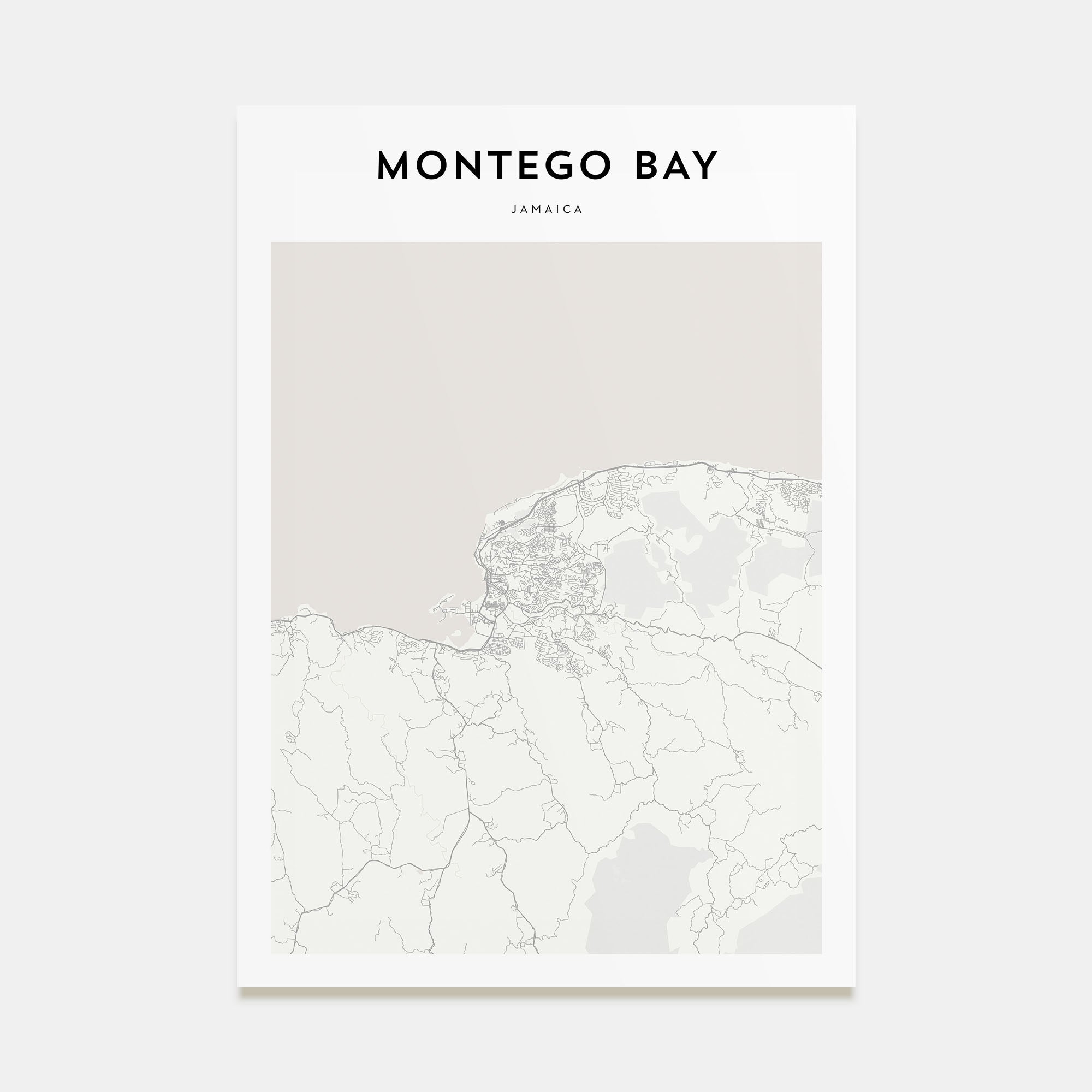 Montego Bay Map Portrait Poster
