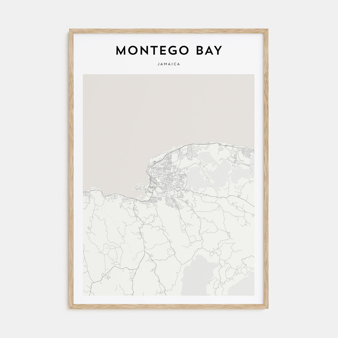 Montego Bay Map Portrait Poster