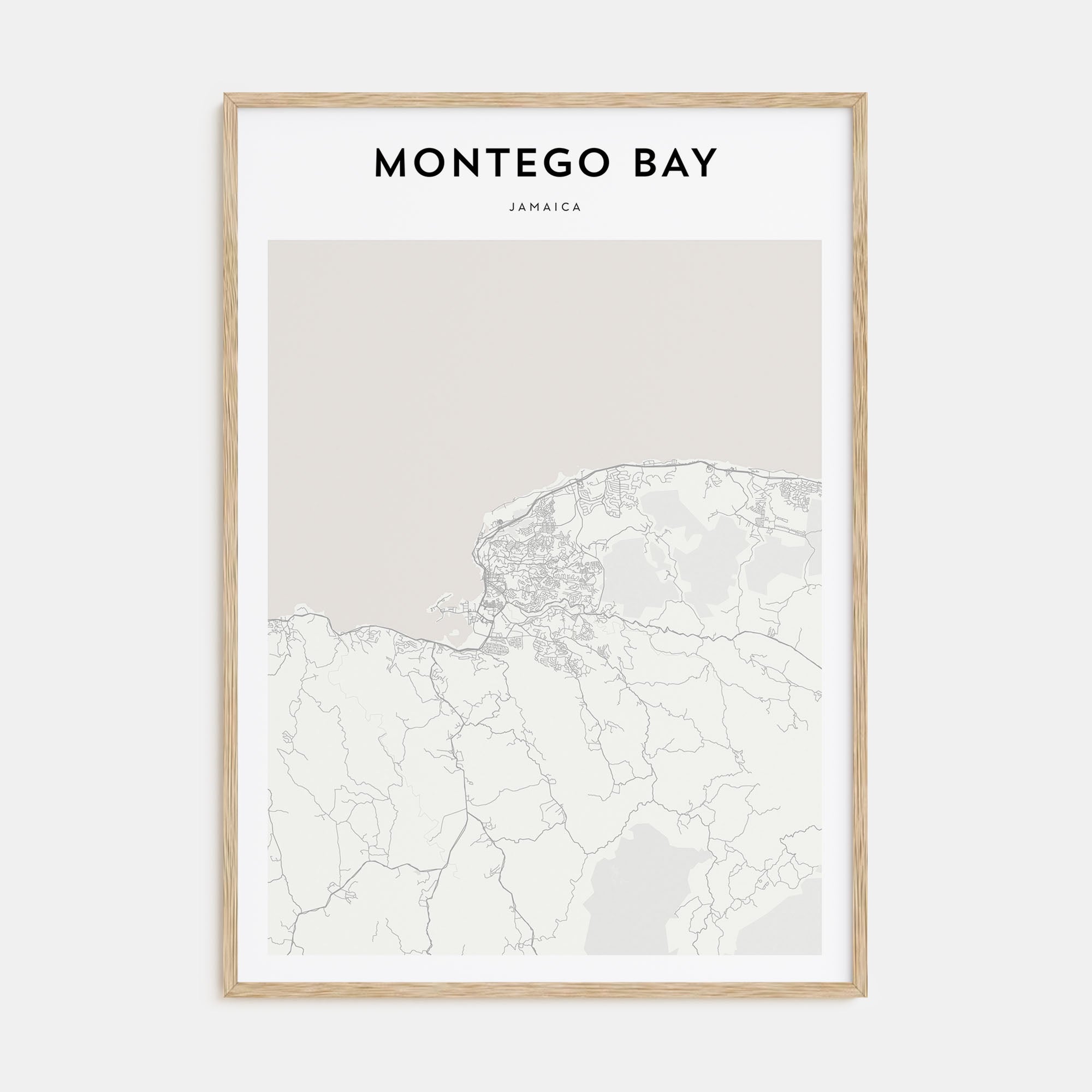 Montego Bay Map Portrait Poster