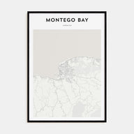 Montego Bay Map Portrait Poster
