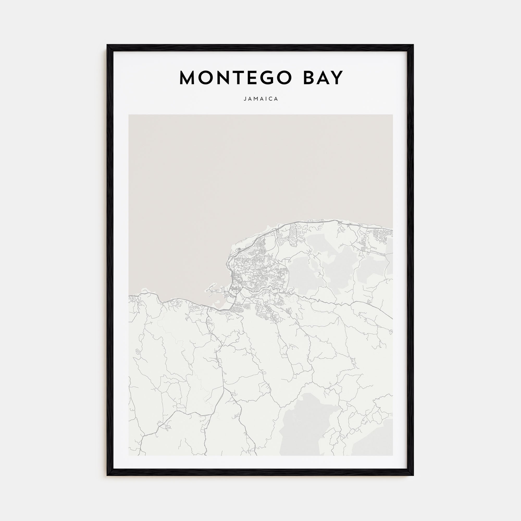 Montego Bay Map Portrait Poster