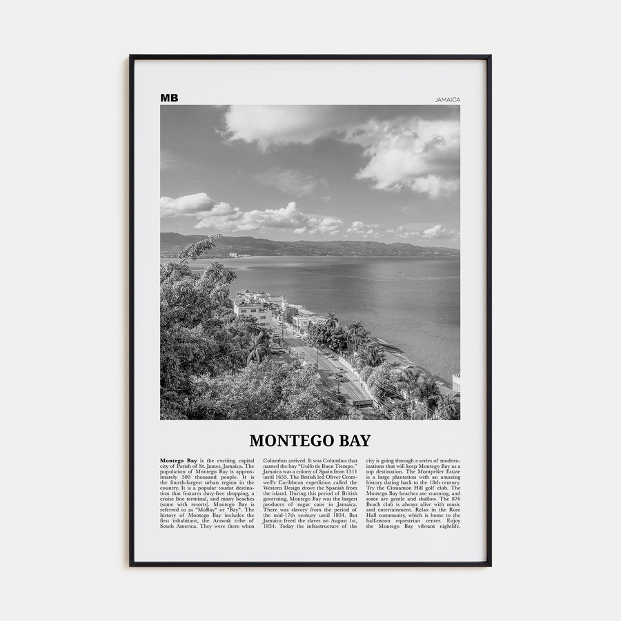 Montego Bay Travel B&W Poster