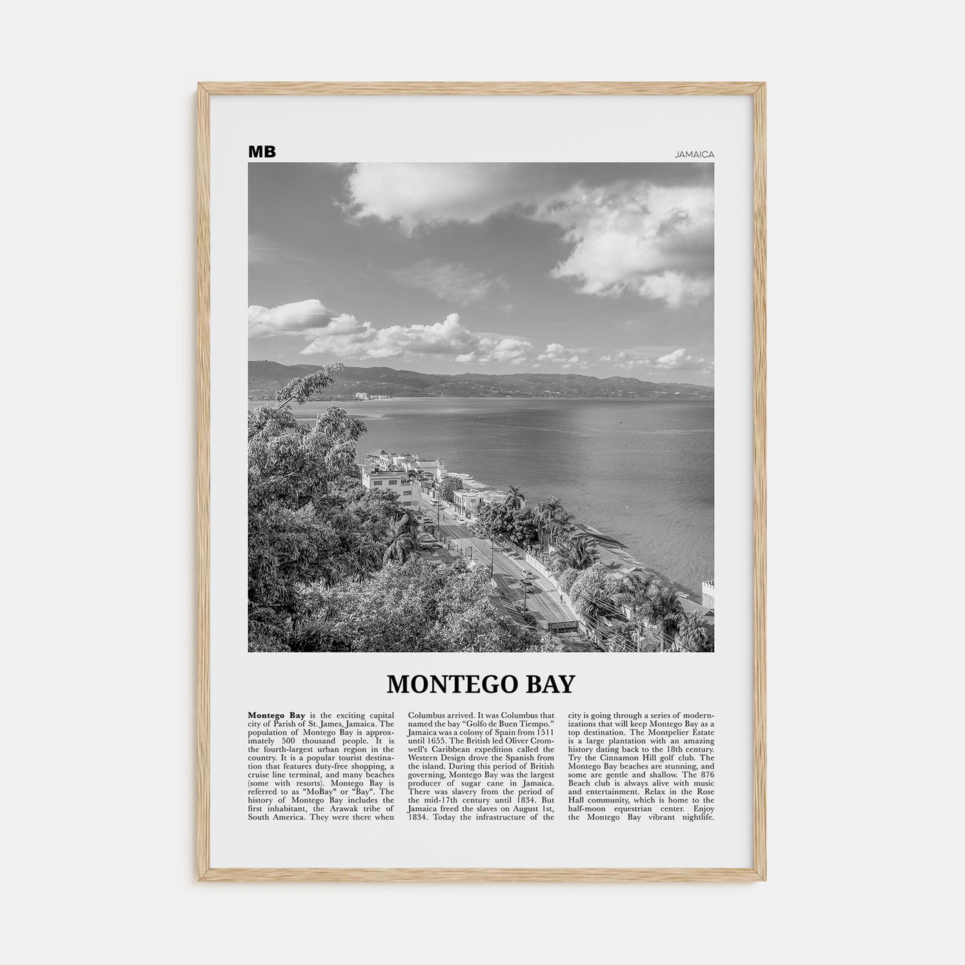Montego Bay Travel B&W Poster