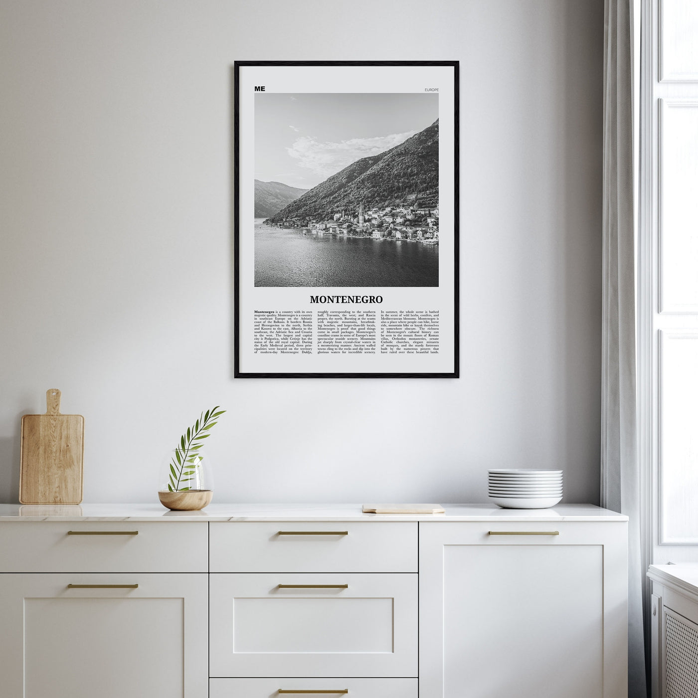Montenegro Travel B&W Poster