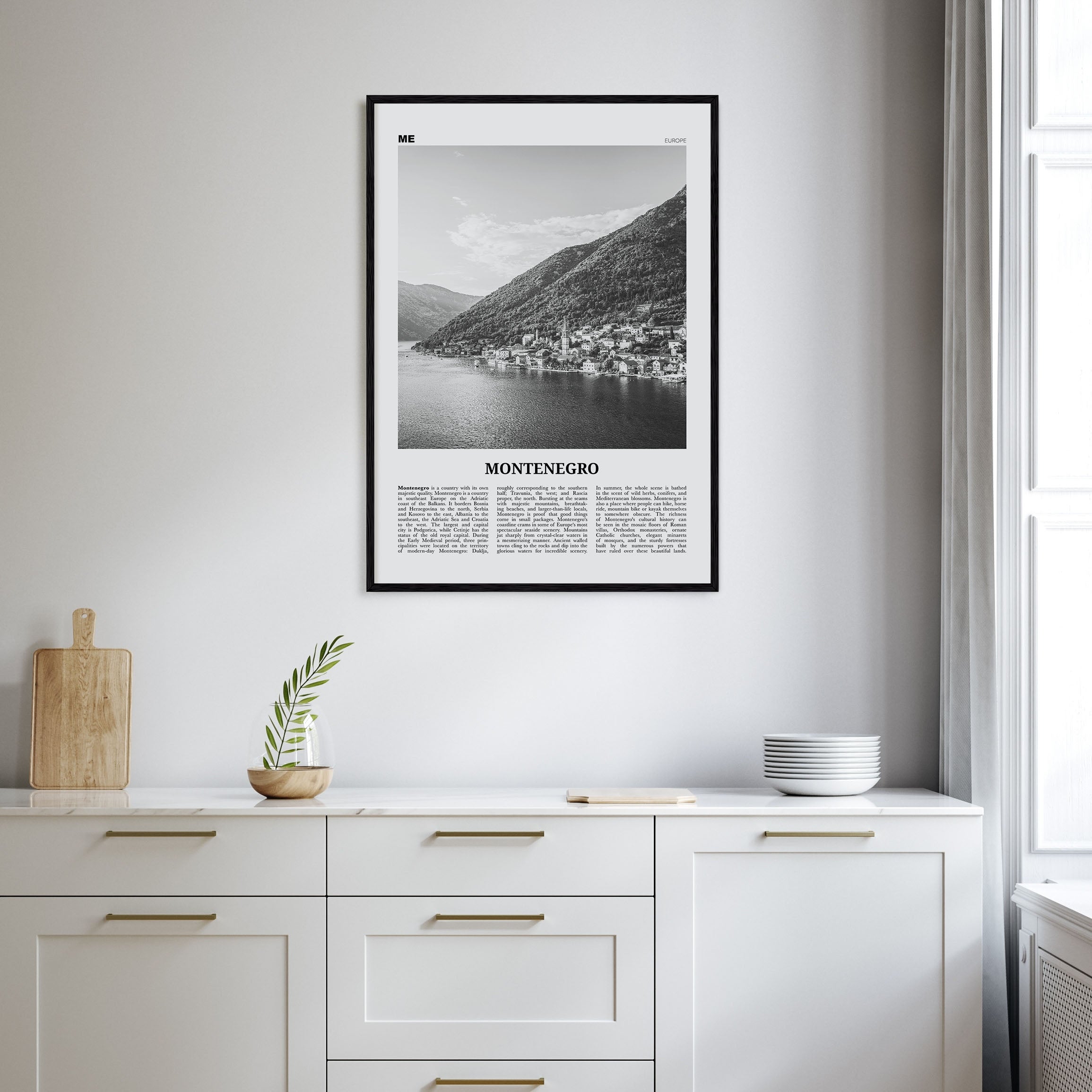 Montenegro Travel B&W Poster