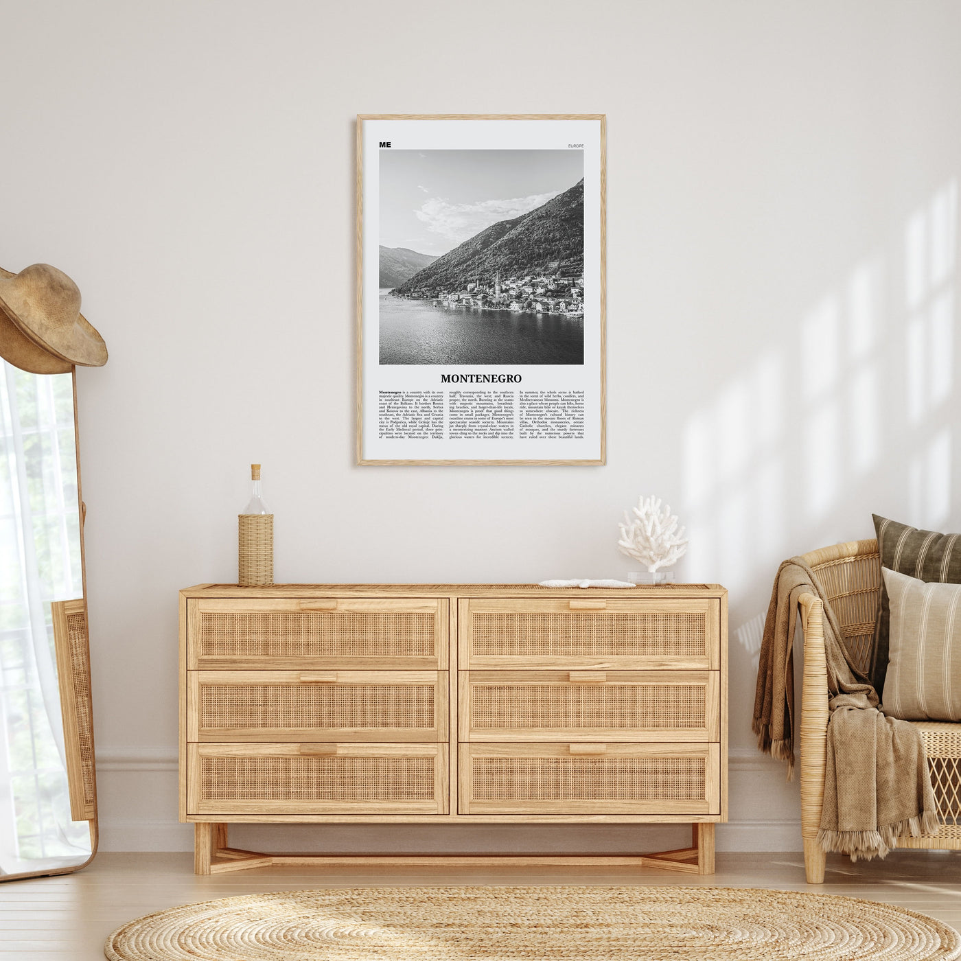 Montenegro Travel B&W Poster