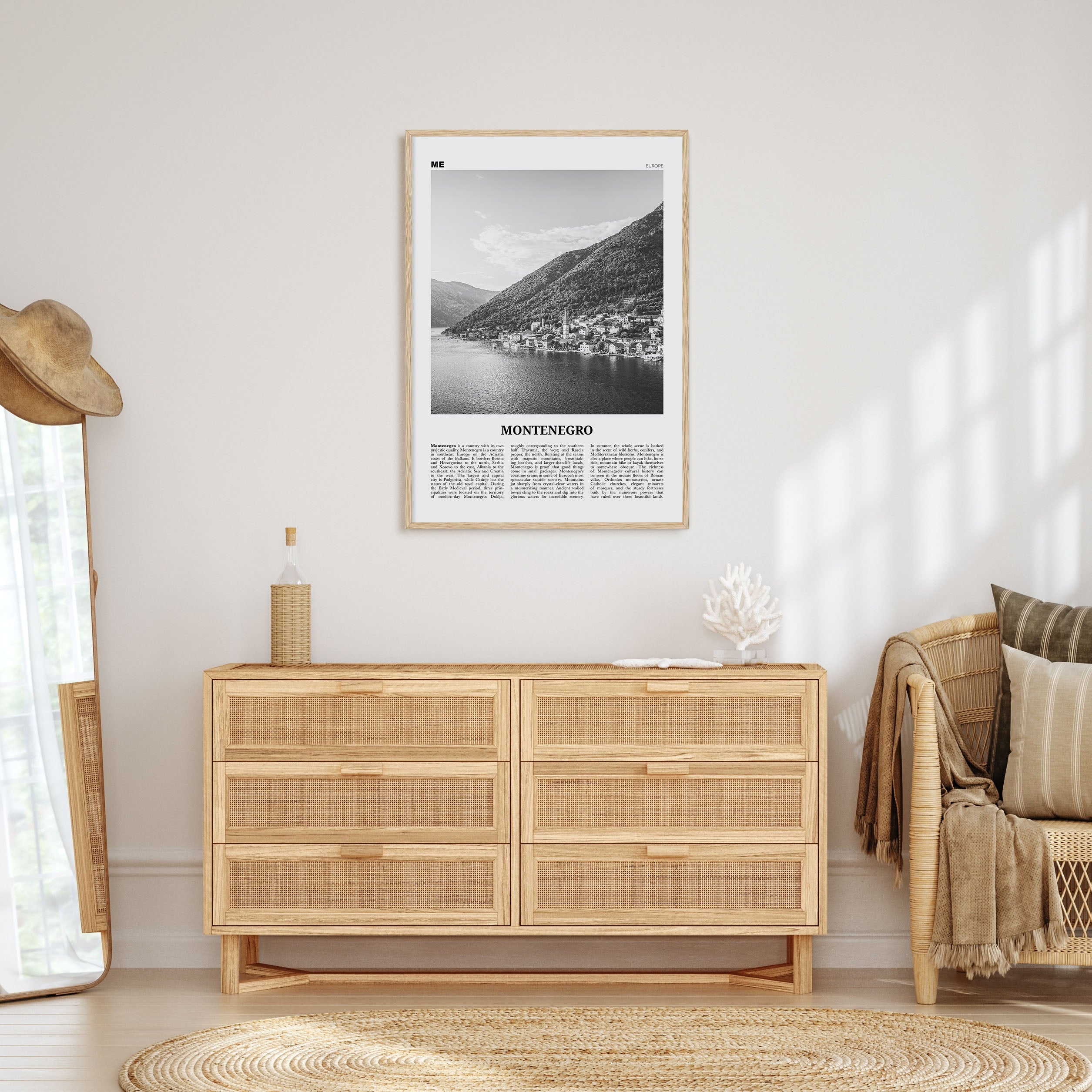 Montenegro Travel B&W Poster