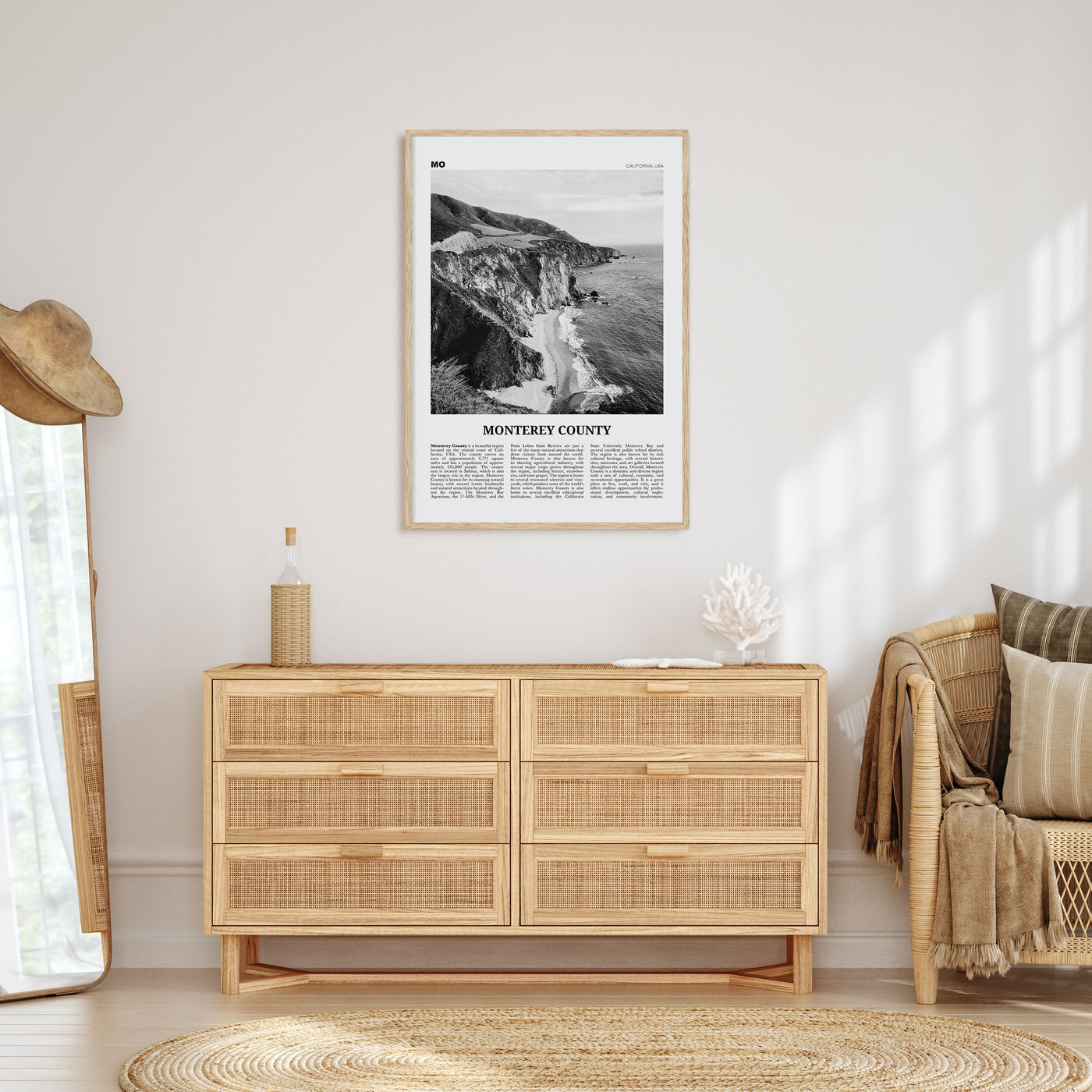 Monterey County Travel B&W Poster