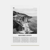 Monterey County Travel B&W Poster