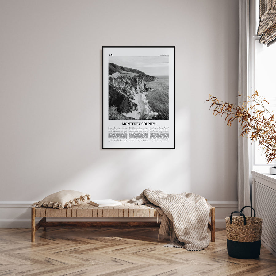 Monterey County Travel B&W Poster