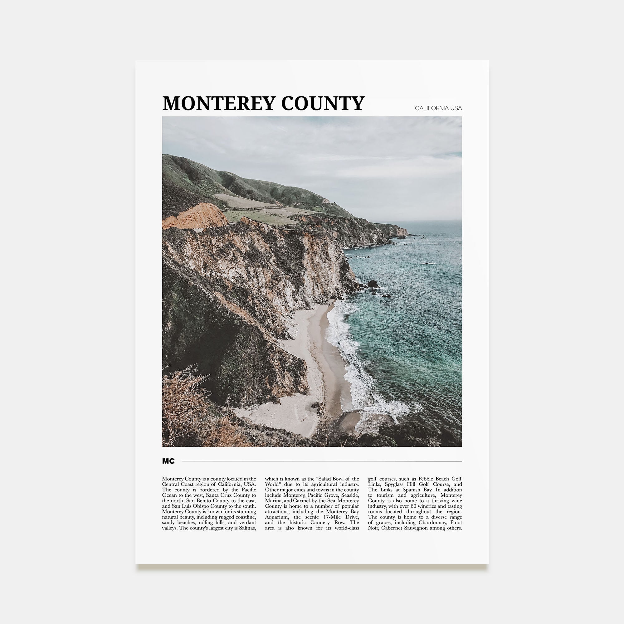 Monterey County Travel Color Poster