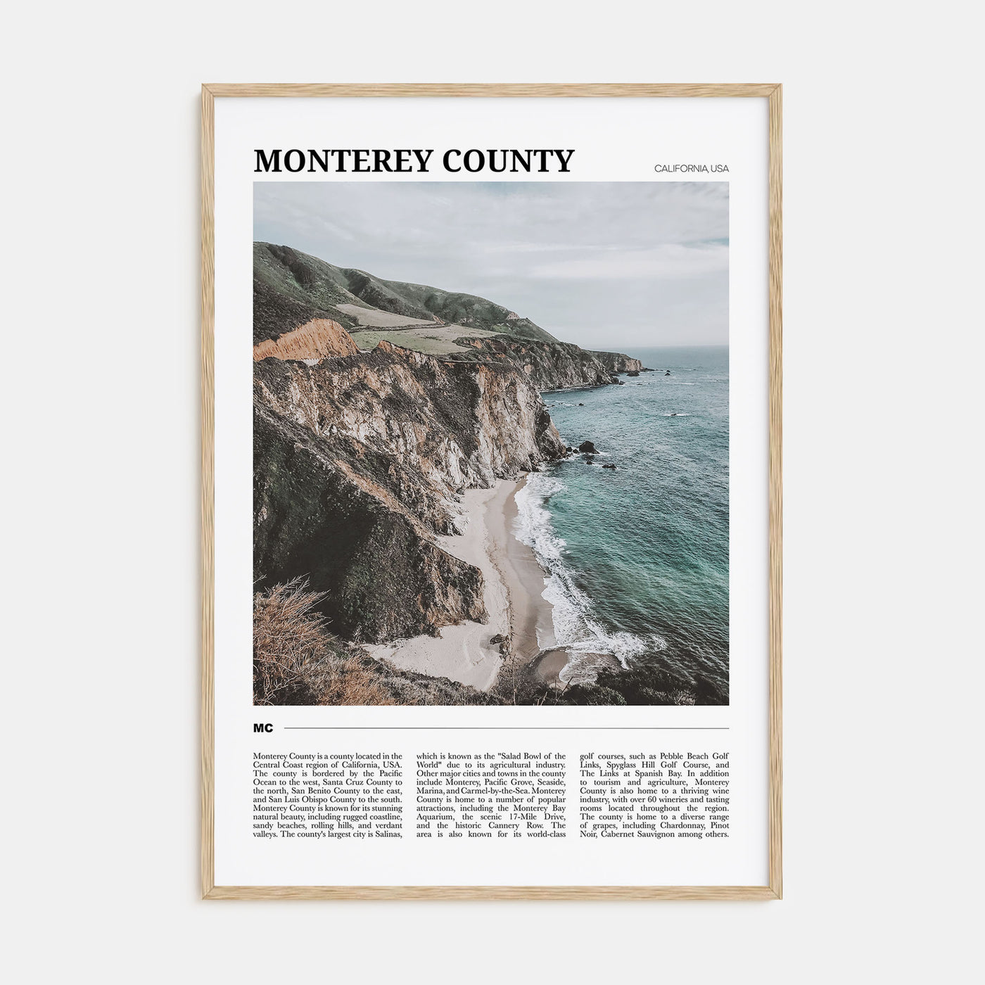 Monterey County Travel Color Poster