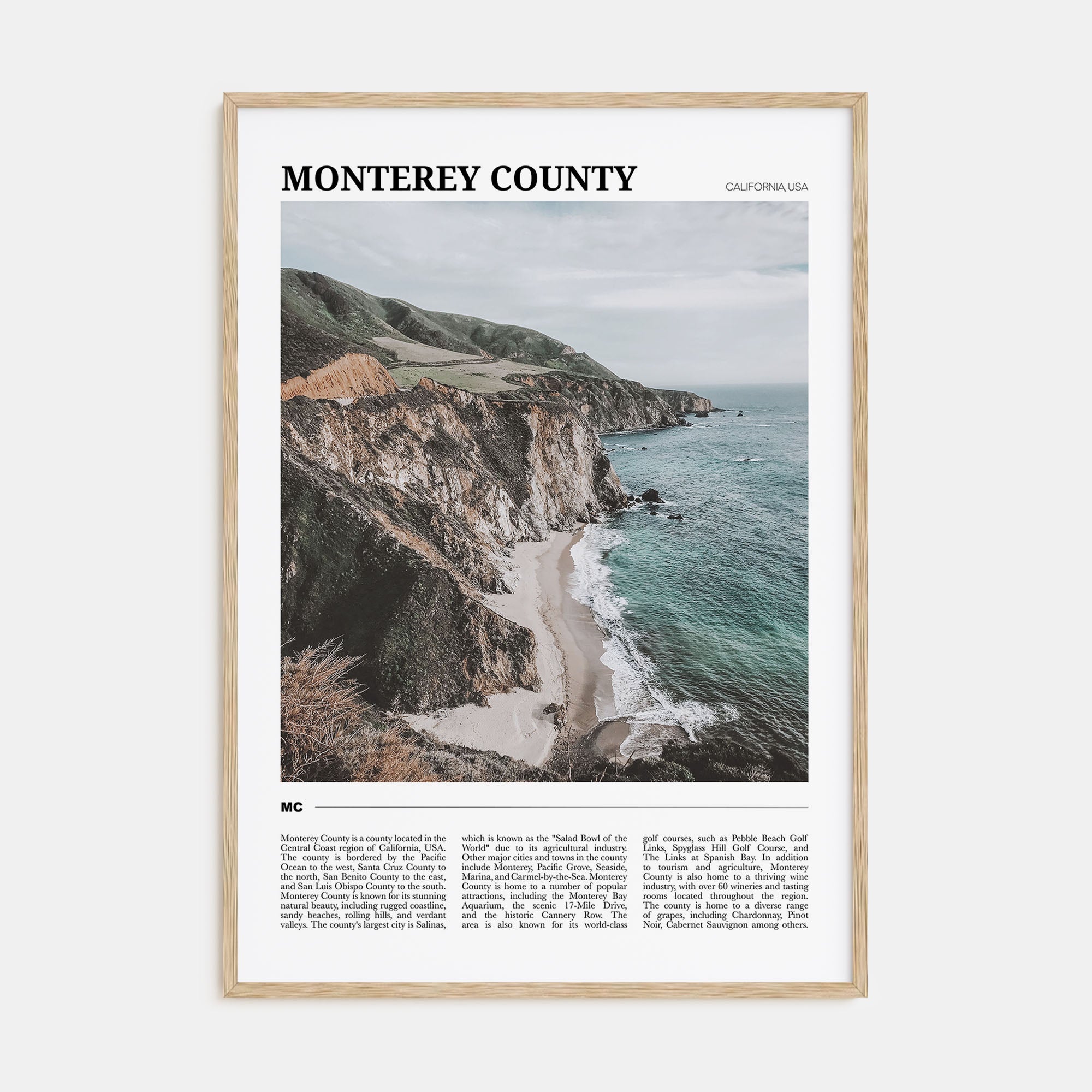 Monterey County Travel Color Poster