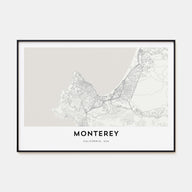 Monterey Map Landscape Poster