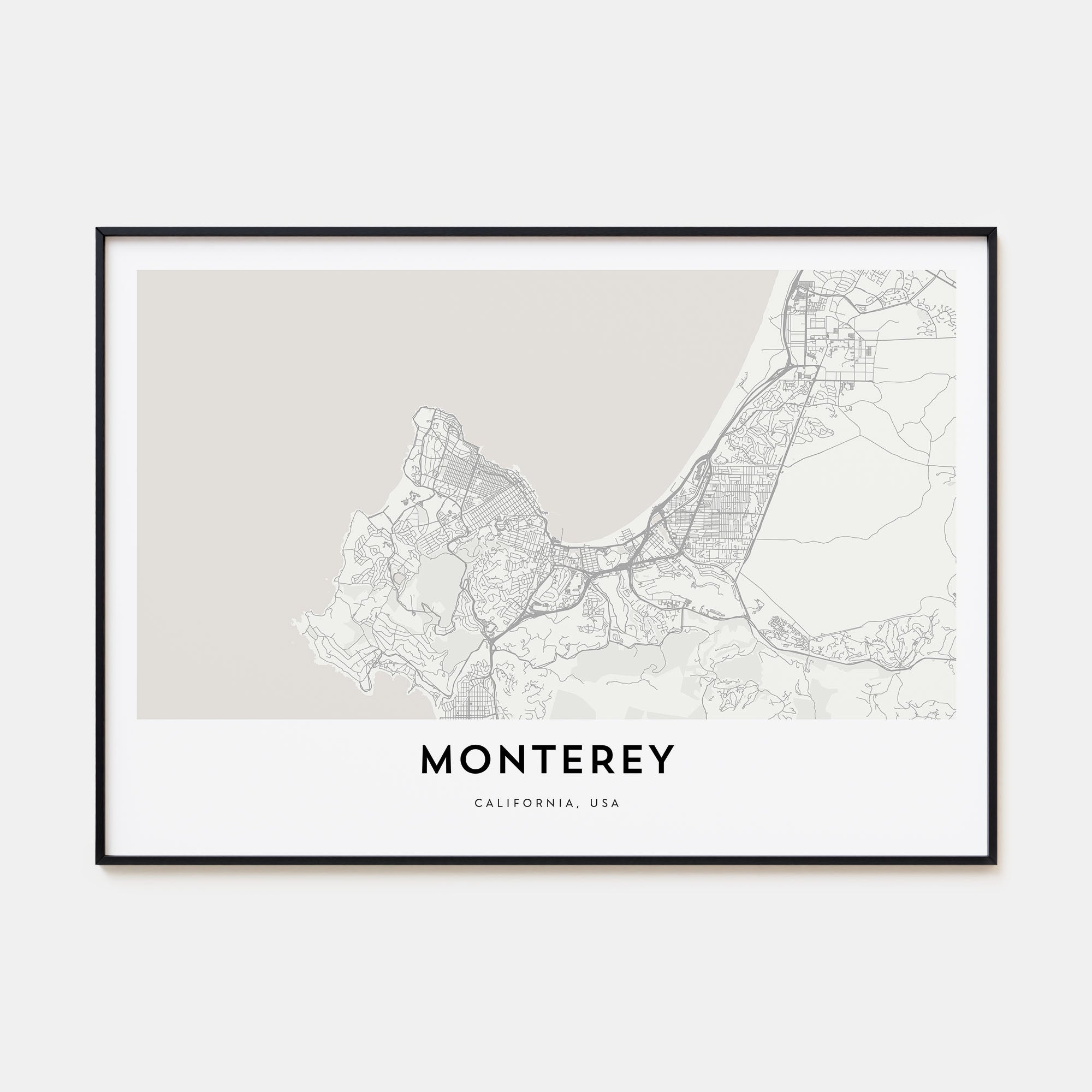 Monterey Map Landscape Poster