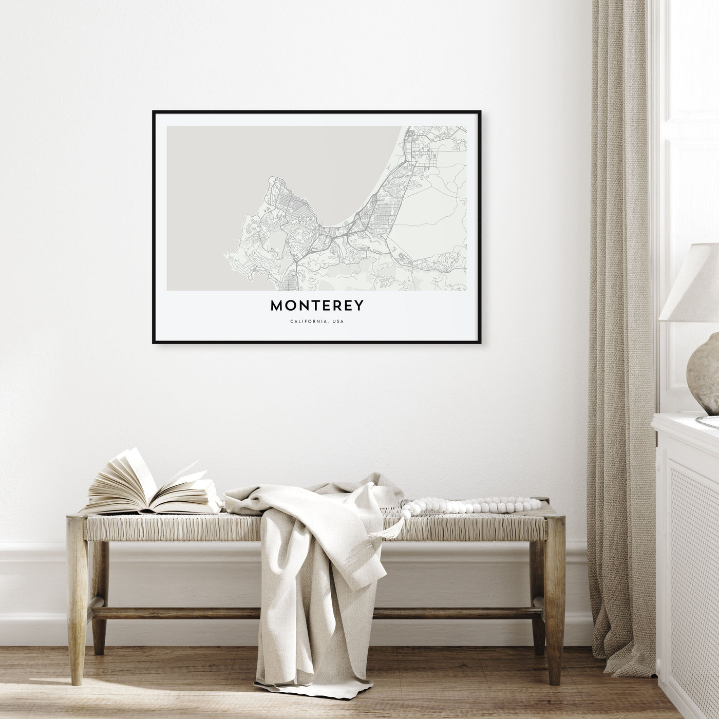 Monterey Map Landscape Poster