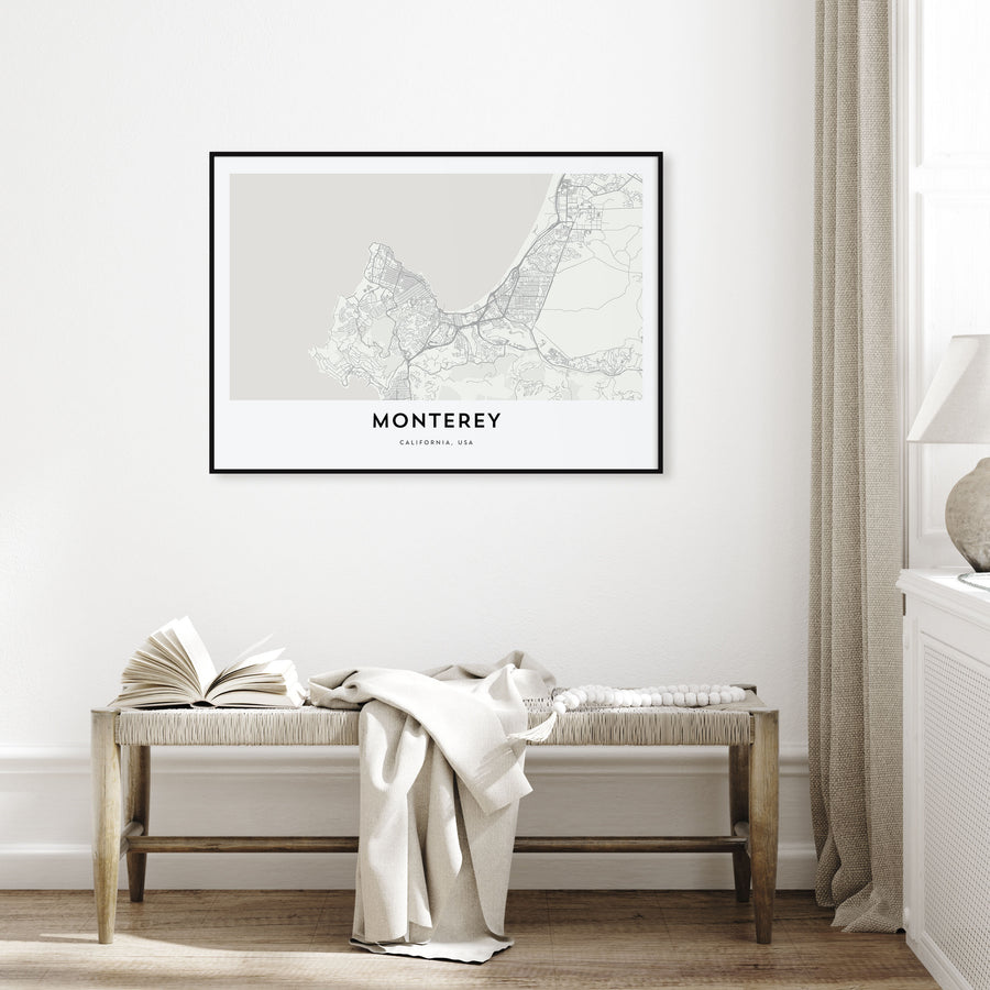 Monterey Map Landscape Poster