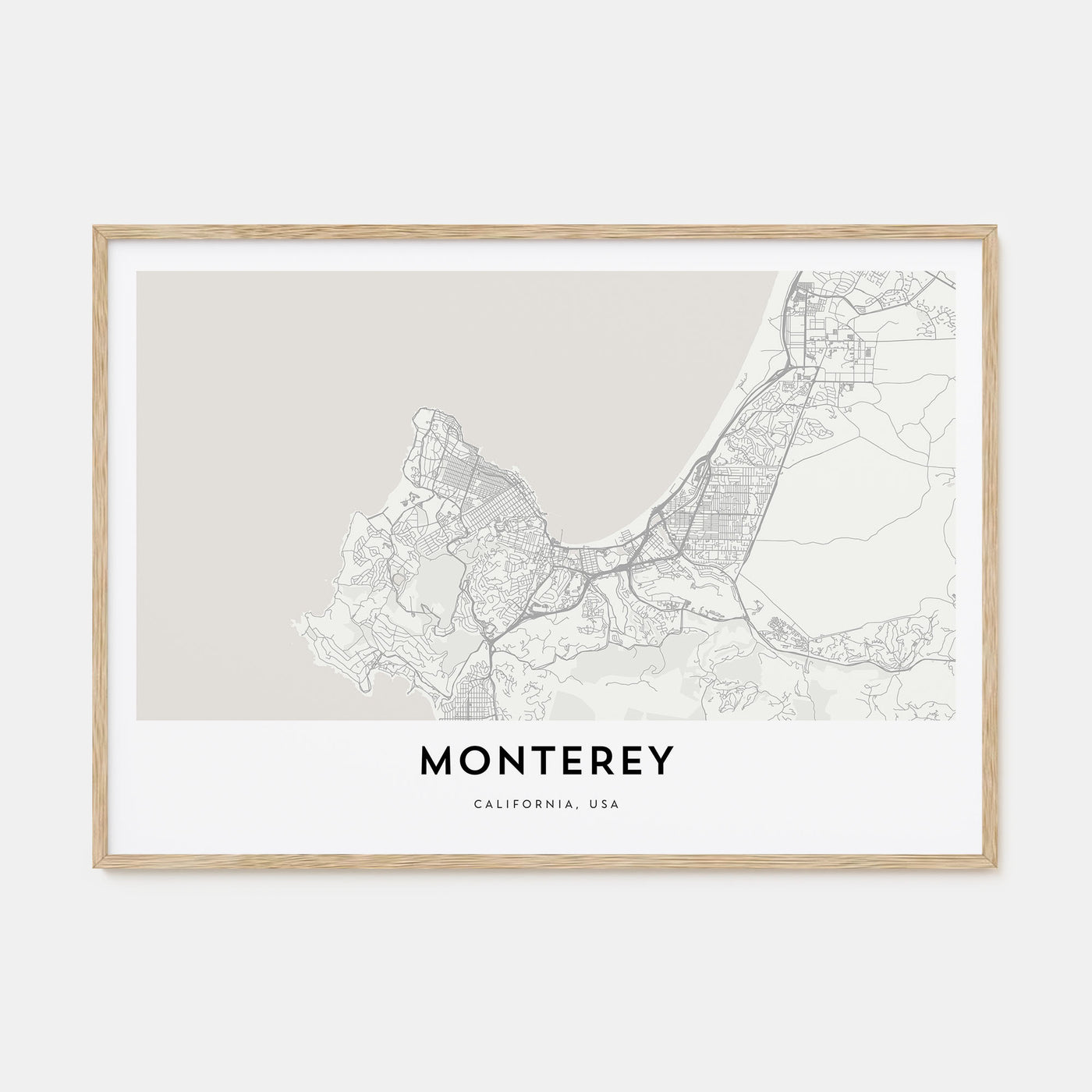 Monterey Map Landscape Poster
