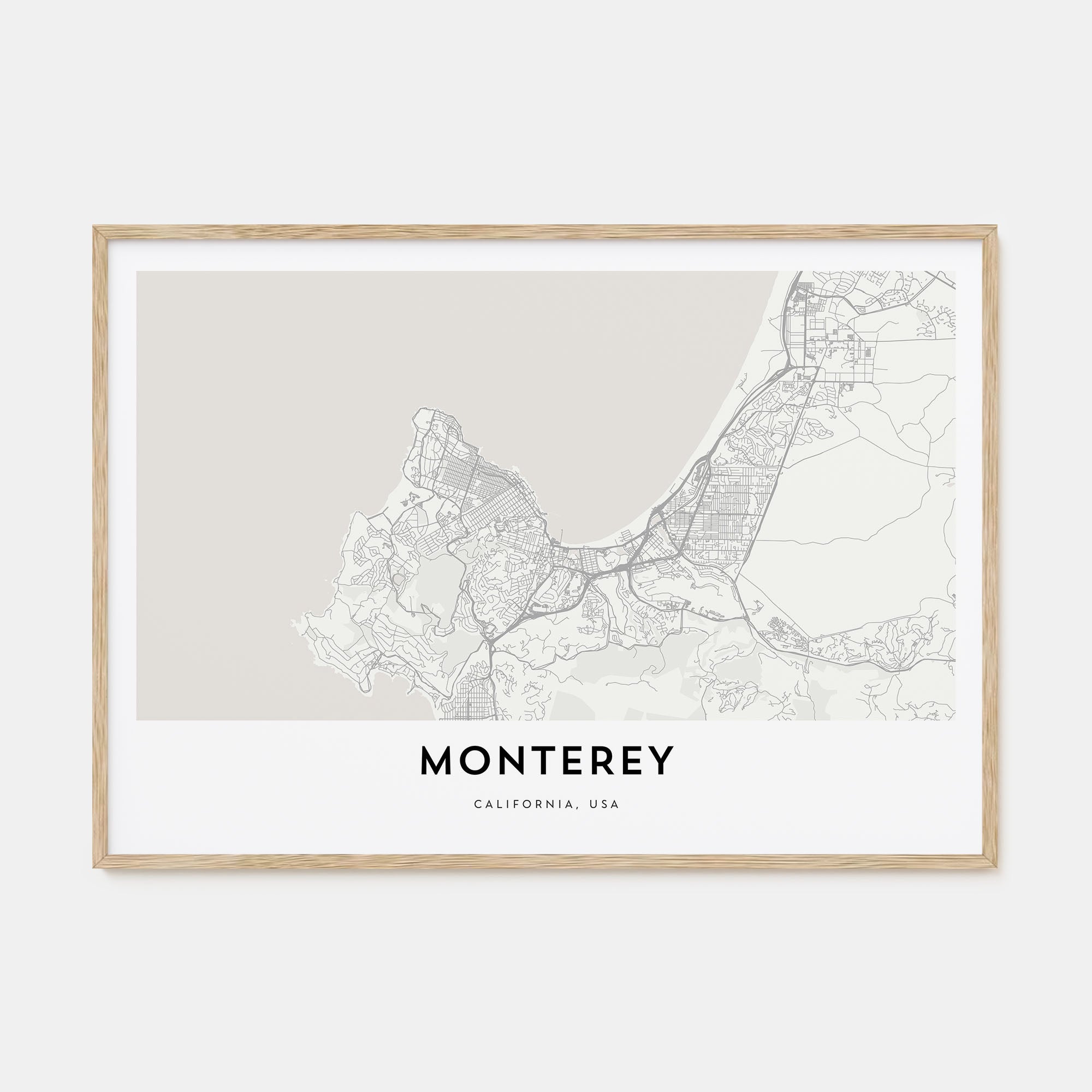 Monterey Map Landscape Poster