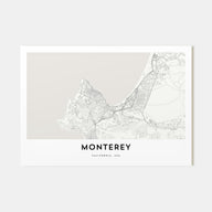Monterey Map Landscape Poster