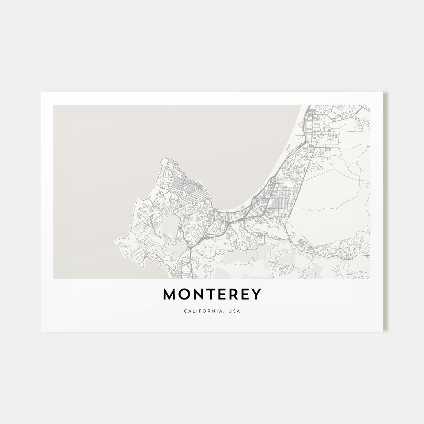 Monterey Map Landscape Poster