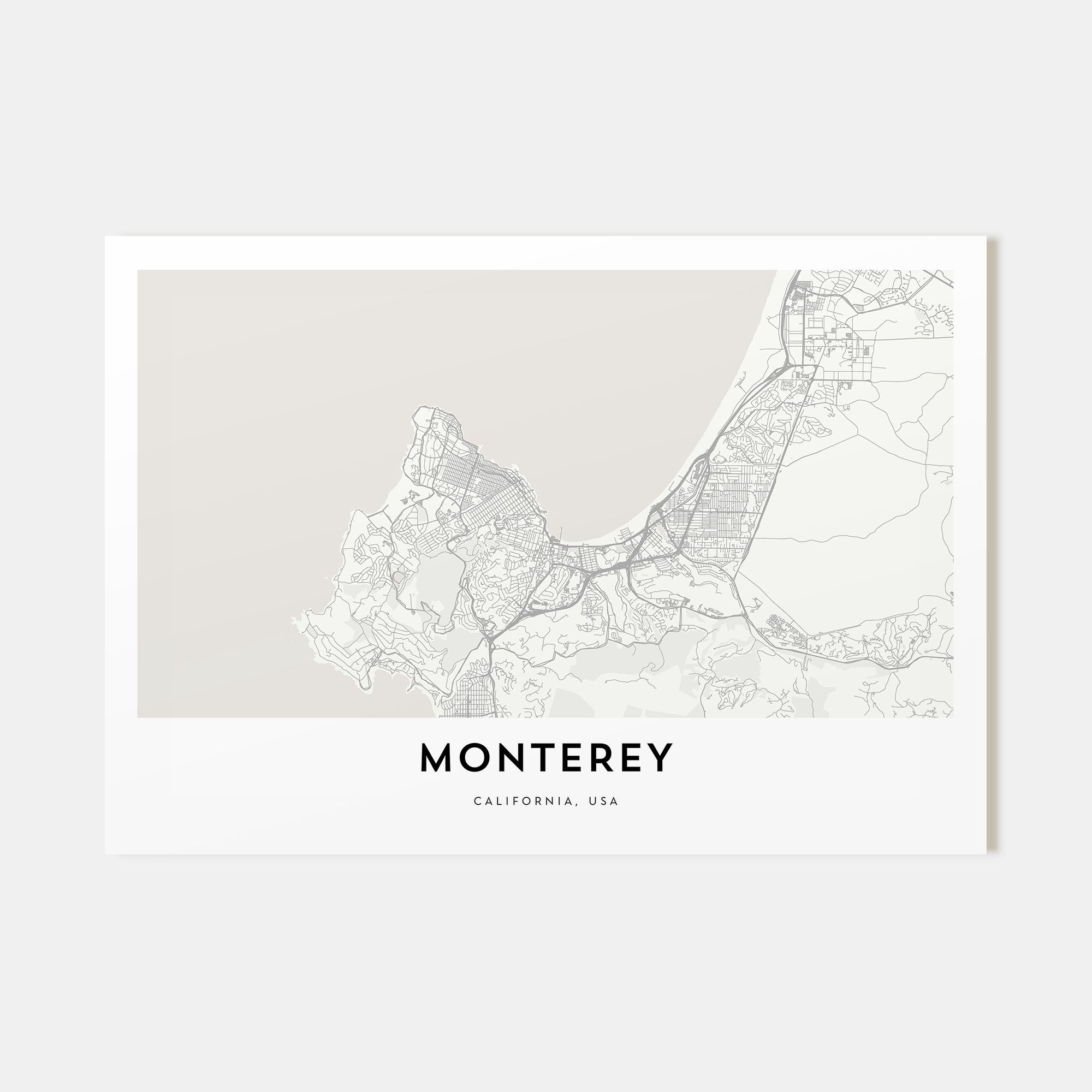 Monterey Map Landscape Poster