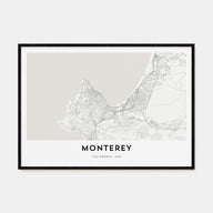 Monterey Map Landscape Poster