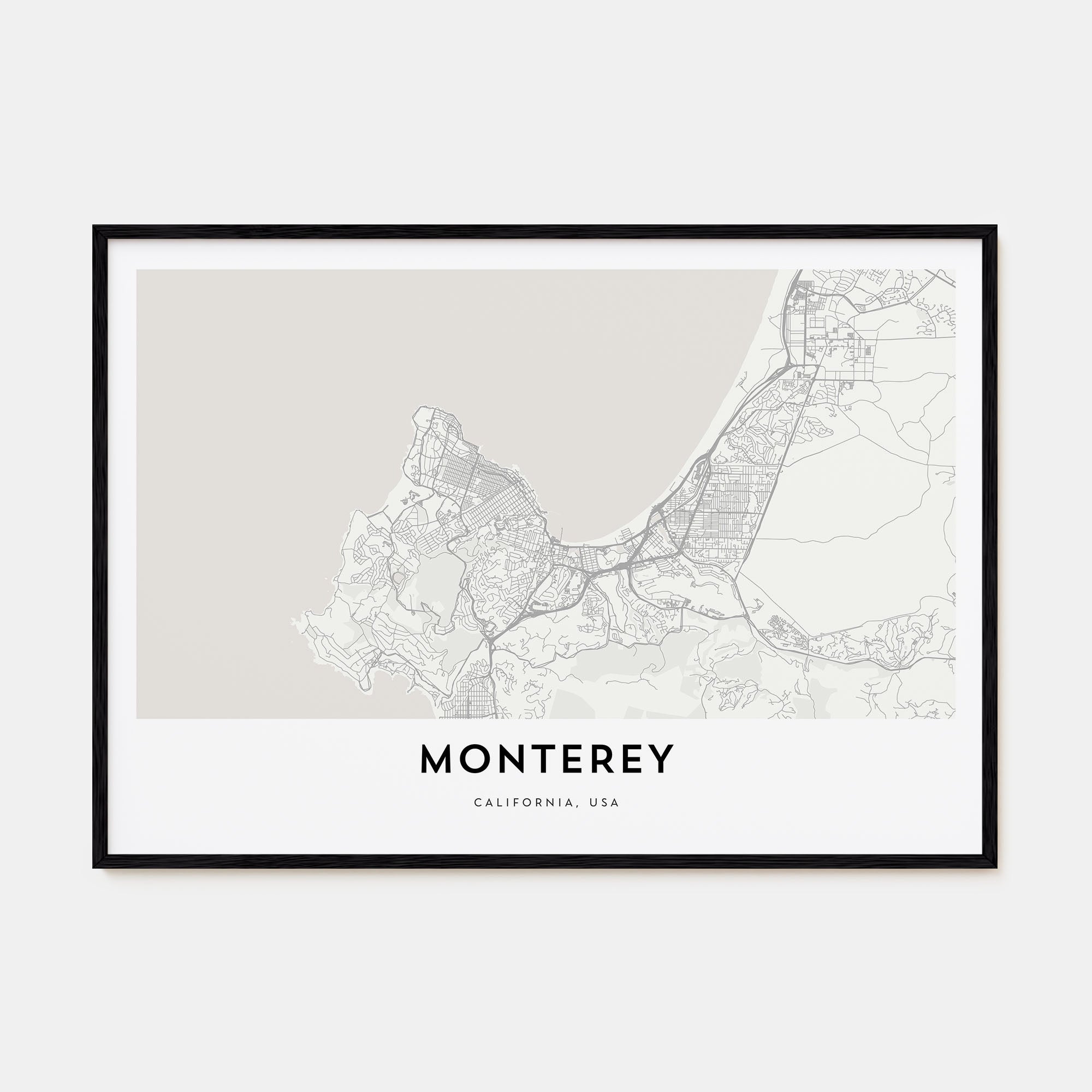 Monterey Map Landscape Poster